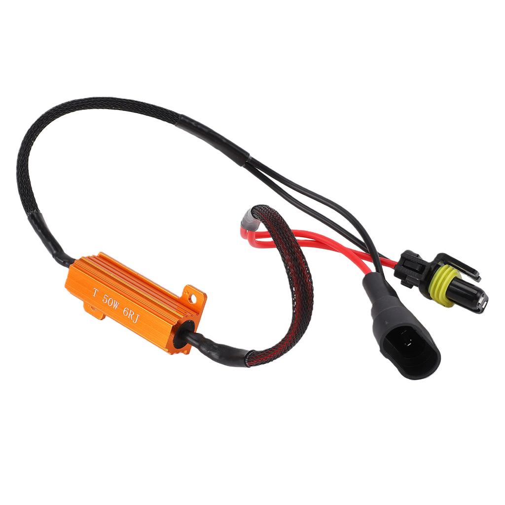 9006 LED Load Resistor Kit 50W 6Ohm Harness Adapter Anti Flicker Error Decoder Warning Canceller for LED DRL Fog Light