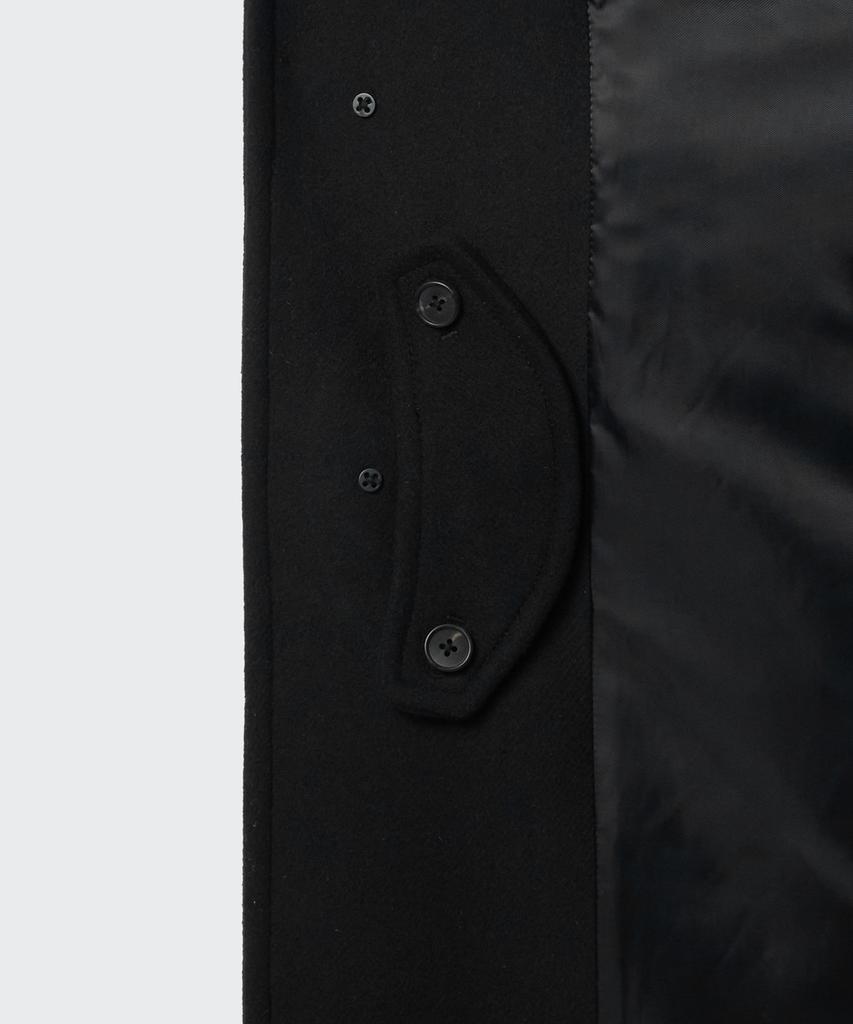 Musinsa Standard Wool Blend Oversized Long Pocket Balmacaan Coat [Black]