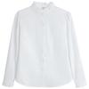 White Fungus Collar Shirt Spring Design Chic Top Combed Cotton Velvet Base Shirt