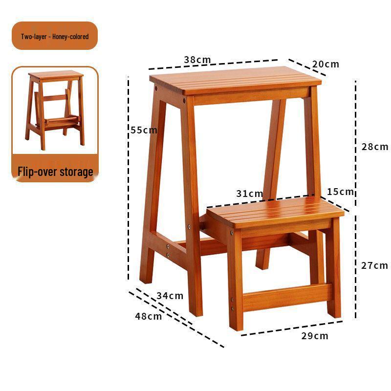 Складной стул-лестница из массива дерева: Двухфункциональная стремянка и комнатная А-образная лестница