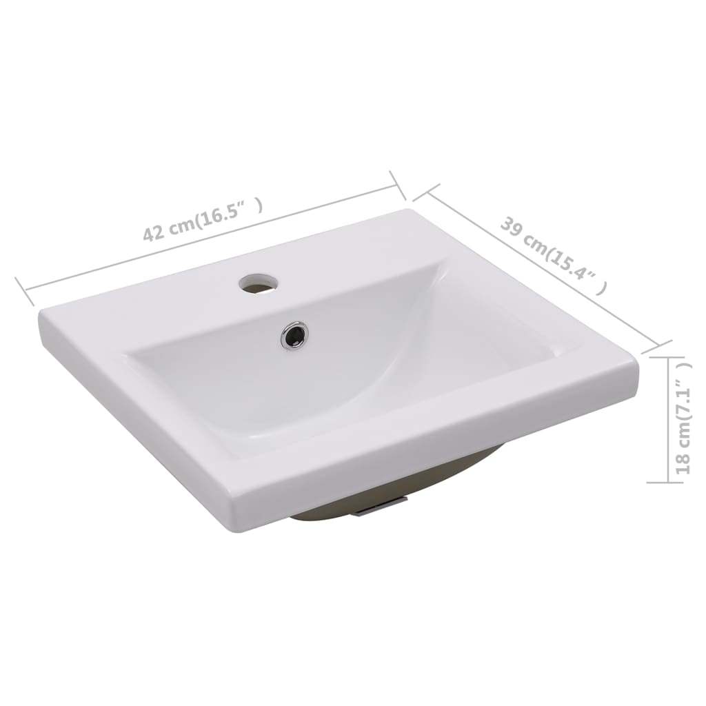 Built in Wash Basin 42 x 39 x 18 cm Ceramic White