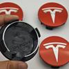 Автомобильная наклейка Tesla 4 шт./комплект ABS 56 мм Оригинальные колпачки центральных отверстий колес Tesla Логотип Эмблема Для дисков Tesla Model 3 Y S X Колпачки ступиц