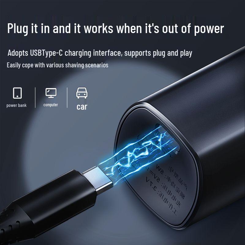 High-Power Men's Rechargeable Electric Shaver: Portable, Washable Magnetic Beard Razor