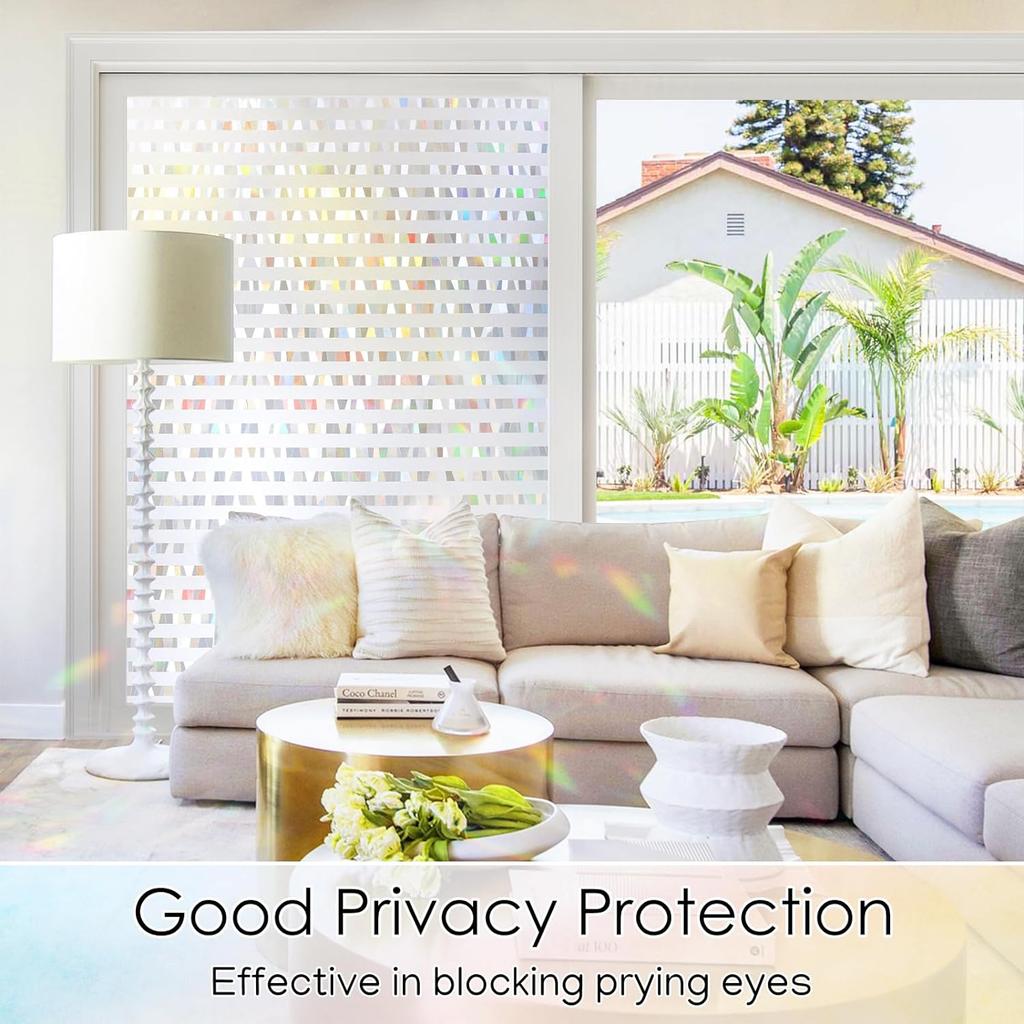 Радужная пленка для защиты окон, витражное стекло, неклейкая, съемная, статическая, декоративная наклейка на окно для дома