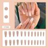 24PCS/SET Quick Nails Flower Diamond Manicure Long Ballet False Nails Waterproof Wearable Ready-made Nail Stickers
