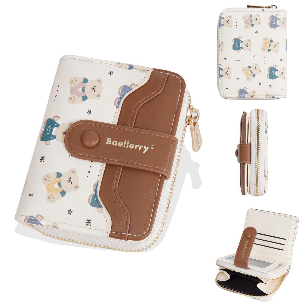Мультяшный кошелек на молнии и держатель для карт «Маленький медвежонок» для женщин и студентов