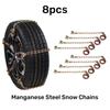 8pcs Car Tire Snow Chains for Winter Anti Skid Traction Automotive Tyre Security Chain Heavy Duty Auto Mud Icy Emergency Chain