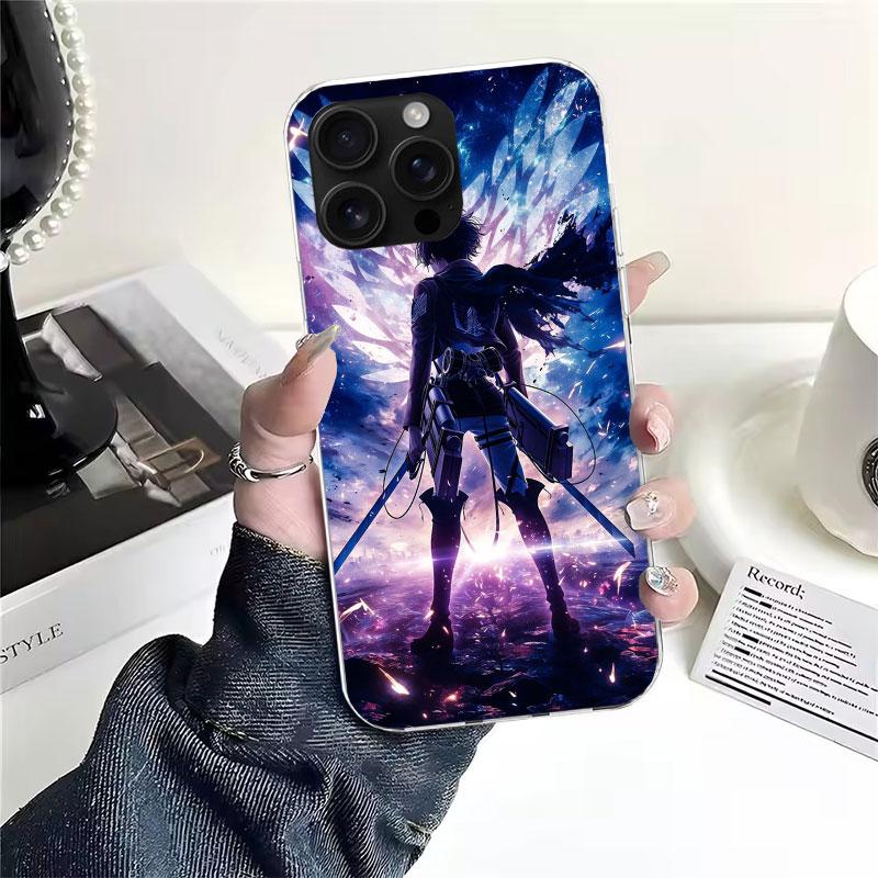 A-Атака на Титанов Леви Мягкий Чехол Для Телефона Для IPhone 11 17 Air 16E 16 Pro Max 15 + 14 Plus 13 Mini 12 Apple 7 SE 8 Fundas Coque 1