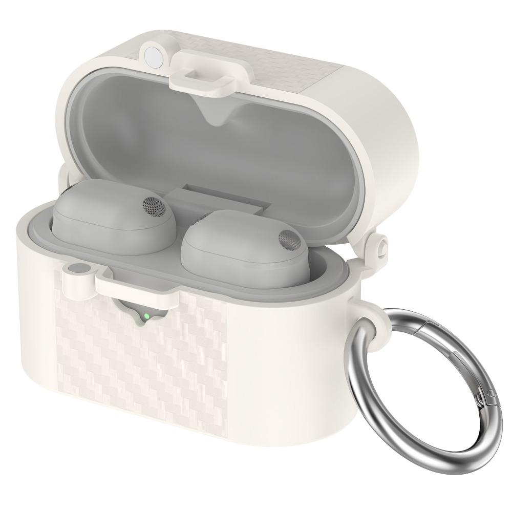 Carbon Fiber Texture Earbuds Cover Magnetic Buckle Charging Case Protector for Sony WF-1000XM6