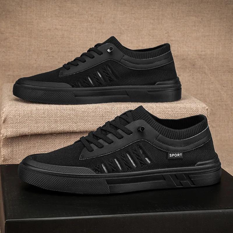 Summer Casual Sneakers For Men Breathable Loafers Lightweight Round Head Solid Colour Non-Slip Flats Zapatillas Para S