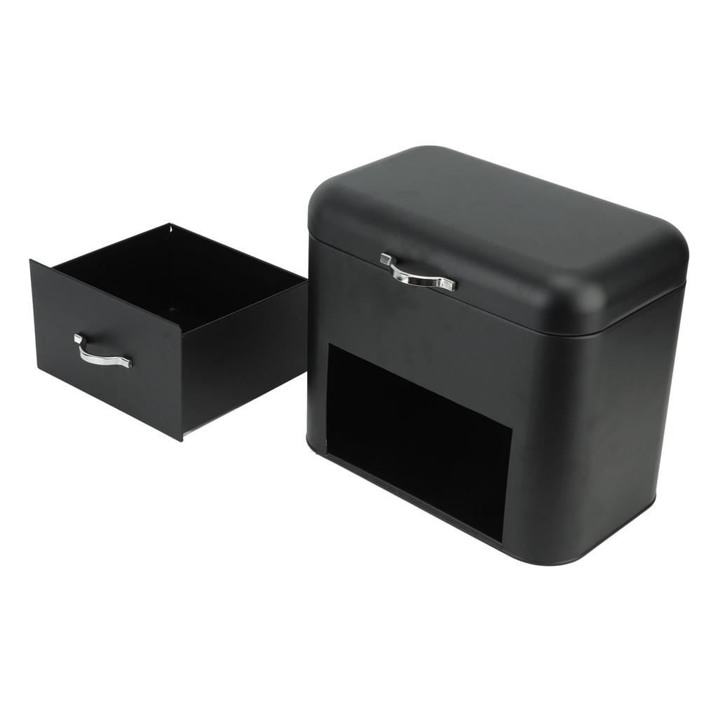 Iron Bread Box 2 Shelves Large Capacity Large Farmhouse Bread Container for Bread Bagels Cookies