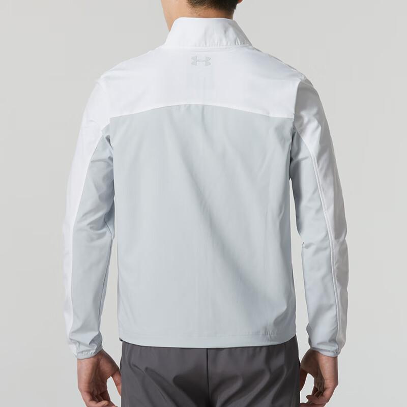 Under Armour Спортивная куртка с воротником-стойкой и длинным рукавом для бега, цветные блоки, мужская куртка белого цвета 1350044-100