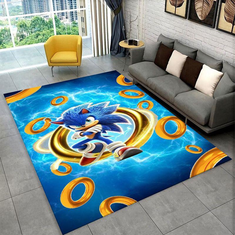Classic Game S-Sonic Cartoon Non-Slip Area Rug for Living Room,Bedroom,Playroom,Soft Carpet Floor Mat Home Decor Rug Kids Room