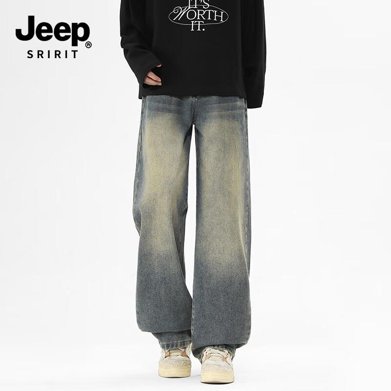 JEEP SPIRIT Men's Fleece-Lined Denim Jeans Model 523