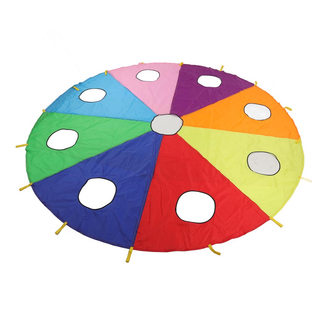 Kids Umbrella Parachute Play Set 9 Holes Round Shape Inflatable Stick Mole Pounding Game for