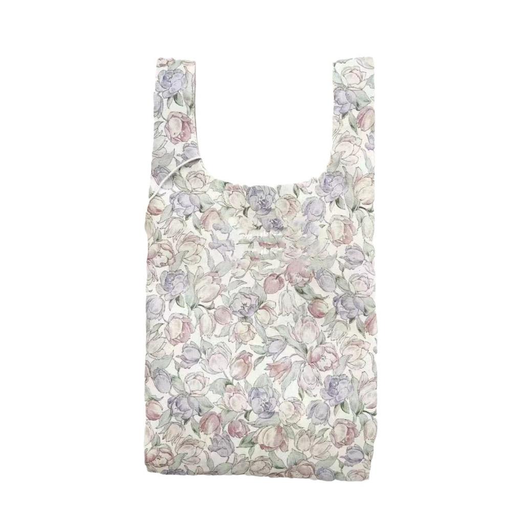 Eco-Friendly Tulip Flower Folding Tote Bag Portable Foldable Shoulder Medium Bag Large Cloth Bag Tote Bag