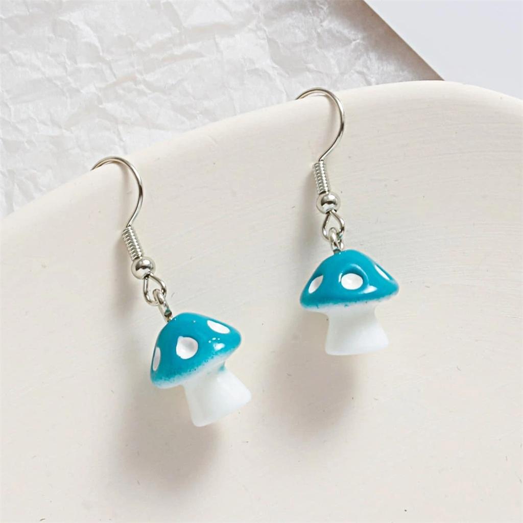 Милые серьги-грибы, серьги Mori Girl Creative Resin Dripping Mushroom Korean Earrings Women