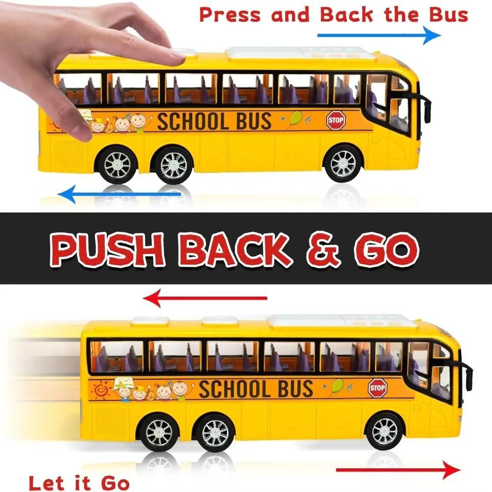 1/16 Scale School Bus Model Car Toys Yellow Color Inertia City Bus Toy Children Toy