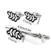 Vintage Simple Leaf Cufflinks Tie Clip Shirt Accessories Tie Bar Cuff Links Necktie Clip Men'S Jewelry Wedding Anniversary Gifts