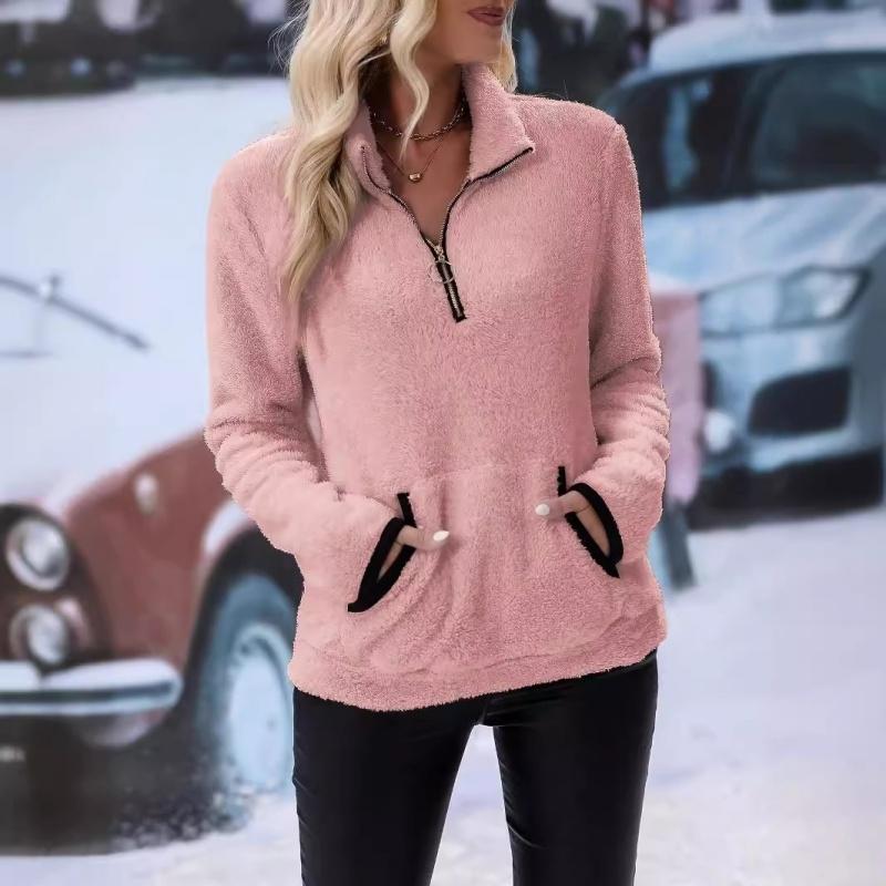 Women's Half Zipper Plush Sweatshirt