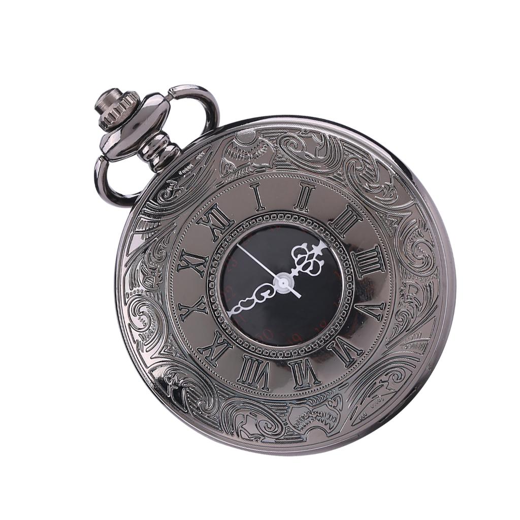 Classical Quartz Analog Alloy Pocket Watch Necklace Pendant with Chain