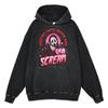 Стираный винтажный винтажный свитер ужасов на Хэллоуин American Diablo Top Loose Hoodie Hoodie Festival