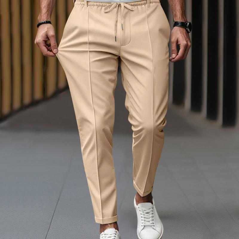Мужские однотонные брюки большого размера, облегающие, в стиле business casual. Простой дизайн для работы и повседневной носки.