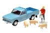 TOMYTEC Tomica Limited Vintage 1/64 Scale LV-195b Datsun 1500 Deluxe Truck, Light Blue, with Figure, Completed