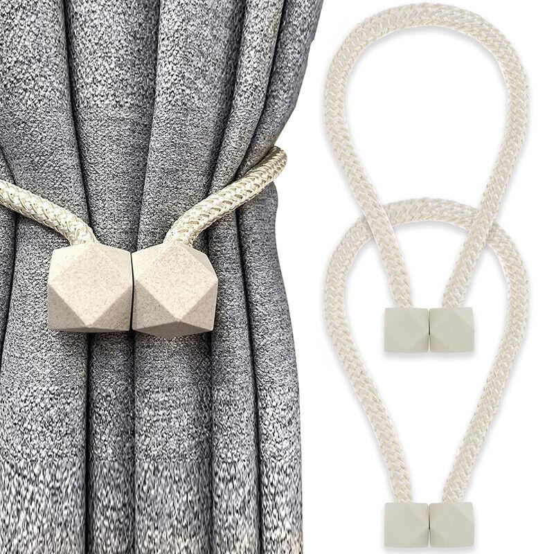 Set of 2 Strong Magnetic Curtain Tiebacks with Buckle Clips