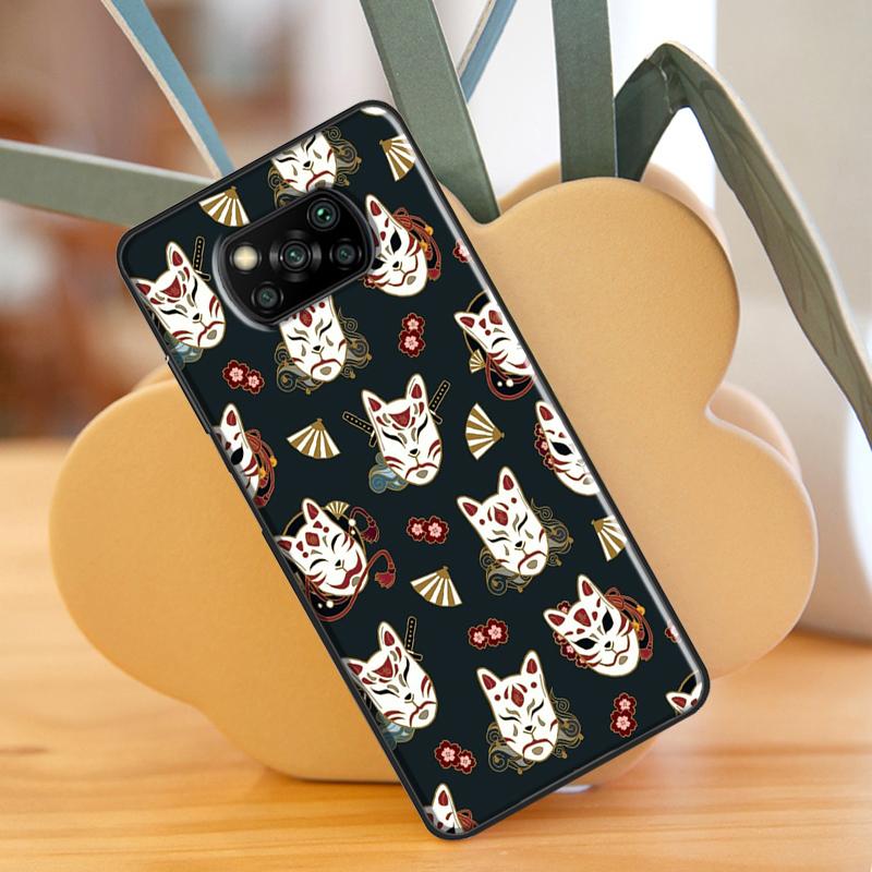 Японская маска лисы Кицунэ для Xiaomi Mi 10T 11T Pro Mi 11 Lite, чехол для POCO M3 Pro M4 F3 X3 GT X3 Pro, чехол для телефона