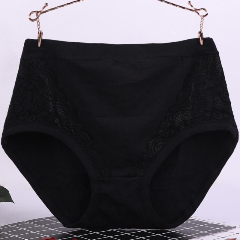 Mom Underwear for Women Panites High Waisted Pure Cotton Lace Middle-aged and Elderly Women Plus Size Triangle Panties