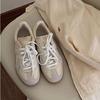 2025 весна и лето новые корейские ретро кроссовки для тренировок в немецком стиле на шнуровке с круглым носком, такие же универсальные повседневные кеды, белые туфли