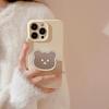Simple Bear Mirror Bracket Iphone13 Suitable for 16promax IPhone Case 11 Cute 12 Silicone 15