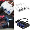 Dual USB Port 3 Cigarette Lighter Sockets Fast Charging Car Charger Adapter
