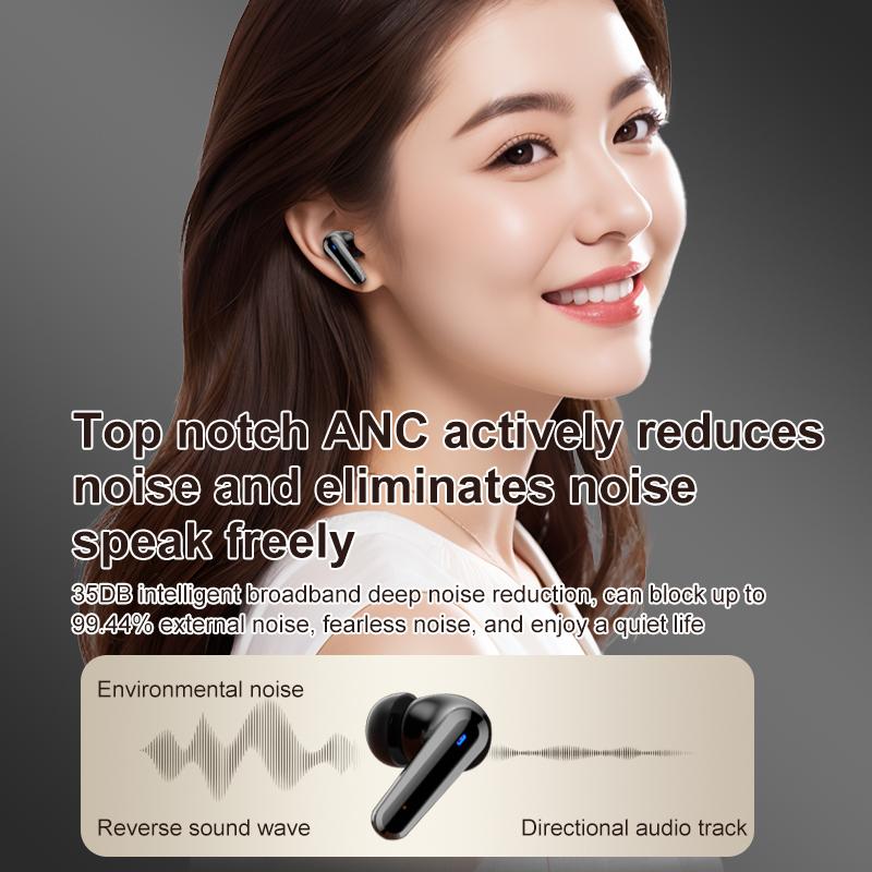 Q30 Wireless Earphones ANC Noise Cancel Headphone LED Touch Screen Control HiFi Stereo Music With Microphone Wateproof Low Latency