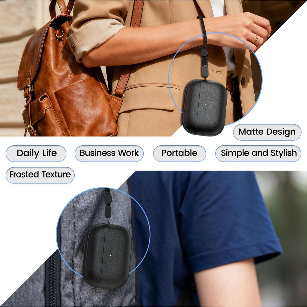 New For AirPods Pro 3 Earphone Case Leather Texture For AirPods Pro 3rd Generation Protective Case with Lanyard For AirPods Pro3