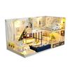 Moin Moin Dollhouse Miniature Handmade Kit Set Modern Model Room Style Interior Stylish Two-storyLED Light + Acrylic Case Includedcastello