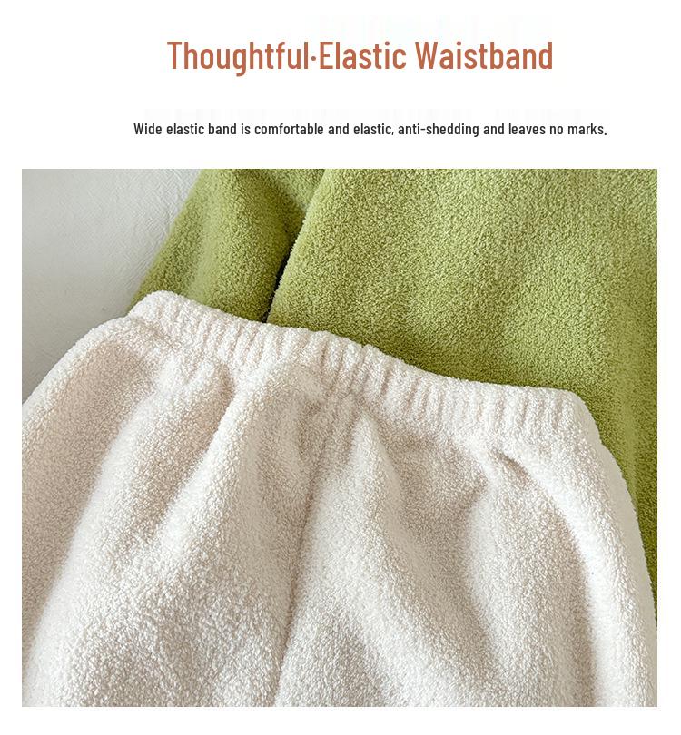 Детский велюровый пижамный комплект в корейском стиле для осени/зимы - Теплый, двусторонний для мальчиков и девочек