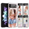 Чехол для телефона 'Лучшие подруги навсегда BFF' для Samsung Galaxy Z Flip 7 6 5 4 3 5G Flip7 Flip6 Flip5 Flip4 Flip3 Черный Funda