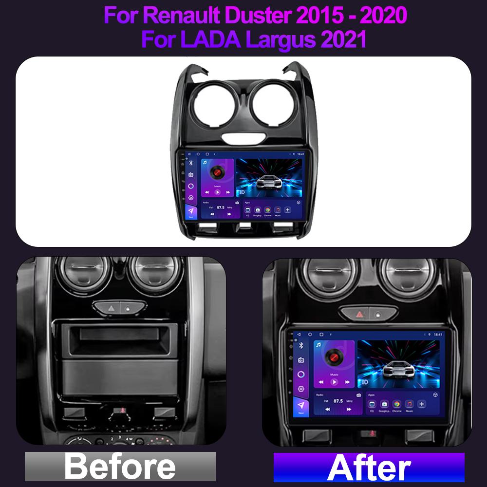 Автомобильное радио для Renault Duster 2015 - 2020 для LADA Largus 2021 Android 14 Мультимедийный проигрыватель GPS Навигация Carplay Android Auto
