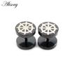 Alisouy 2 Pieces Moon Flower Cross Star Lion Stainless Steel Unisex Men Women Barbell Ear Stud Earring Tragus Helix Piercing Jewelry