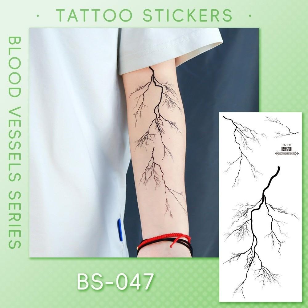 Crack Mark Temporary Tattoo Sticker Realistic Body Art Halloween Blood Vessels Tattoo Halloween