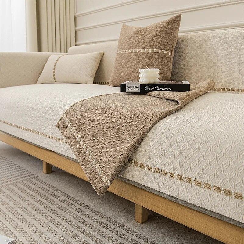 Полотенце для дивана с текстурой синели, универсальные противоскользящие подушки для сидений Four Seasons, новинка 2023 года, однотонные современные высококачественные мягкие чехлы для диванов