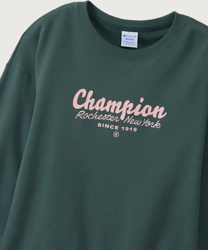 Champion Женская свободная толстовка Rochester с круглым вырезом, темно-зеленая