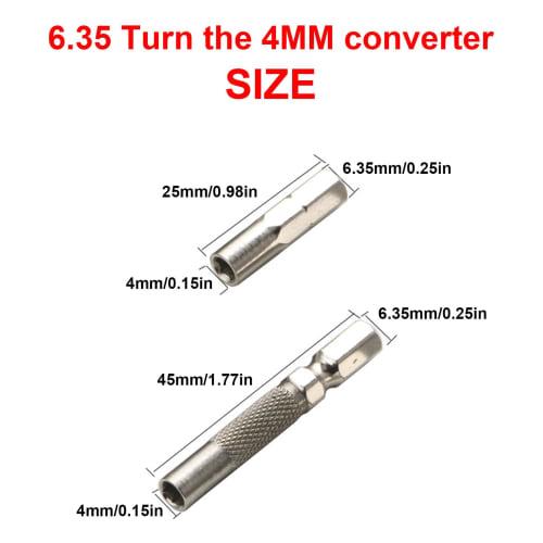 6PCS Hex Driver Adapter Converts 6.35mm To 4mm for Efficient Tool Compatibility Multiple Use for Bit Drills