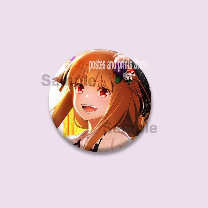 Cute Anime Spice and Wolf Enamel Badges Cartoon Manga Brooches for Backpacks Clothing Jewelry Accessories Circular Lapel Pins