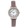 Fieldwork Women's Analog Watch with Bellows Strap, Stainless Steel, Nickel-Free, Brown, NF O-Rai YM074P-5