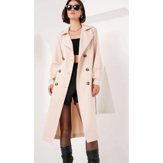 5853 Double Breasted Trench Coat - Beige