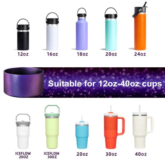 Silicone Cup Cover Gradient Color Cup Boot Anti-Slip Bottom Sleeve for Tumbler 20-40oz 12-24oz Water Bottles