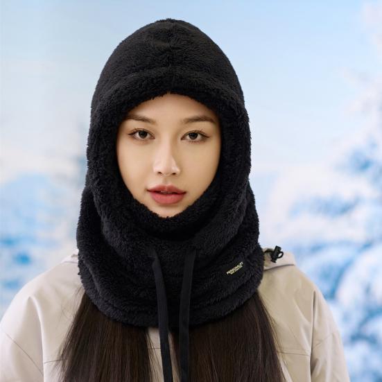 Женская зимняя шапка-балаклава с защитой лица, толстая, теплая, флисовая, ветрозащитная, для езды на велосипеде, регулируемая, полная